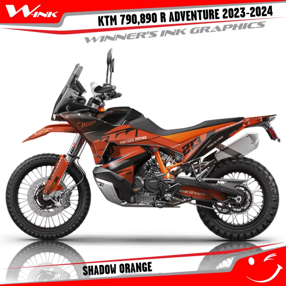 Adventure-790-890-R-2023-2024-graphics-kit-and-decals-with-design-Shadow-Black-Orange1