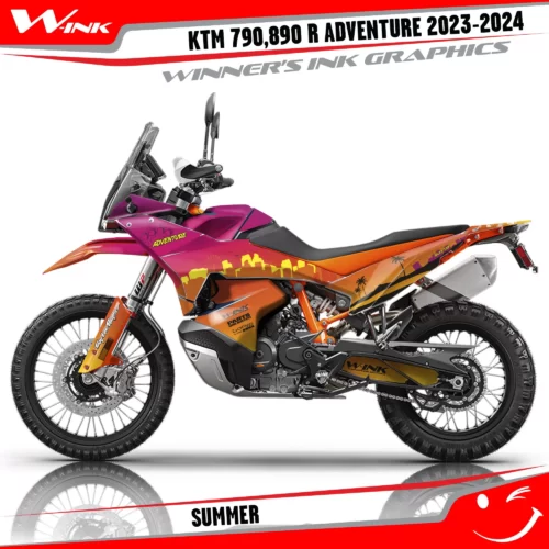 Adventure-790-890-R-2023-2024-graphics-kit-and-decals-with-design-Summer