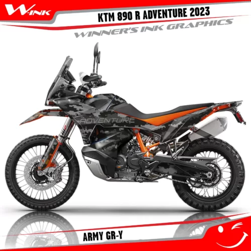 Adventure-890-R-2023-graphics-kit-and-decals-with-design-Army-GR-Y