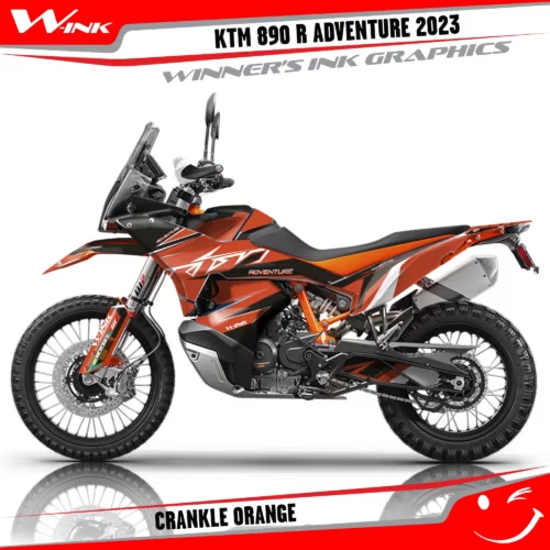 Adventure-890-R-2023-graphics-kit-and-decals-with-design-Crankle-Full-Orange