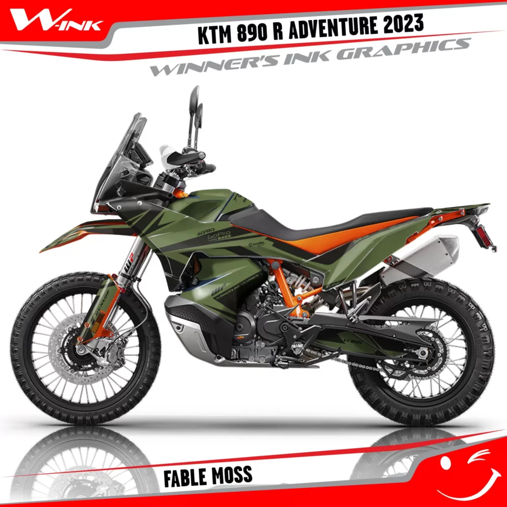 Adventure-890-R-2023-graphics-kit-and-decals-with-design-Fable-Full-Black-Moss