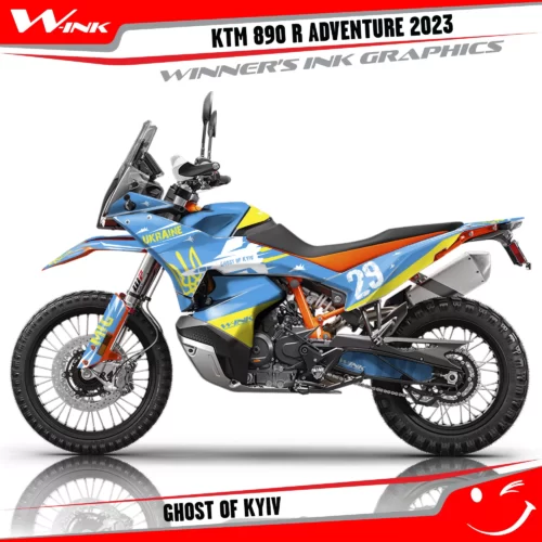 Adventure-890-R-2023-graphics-kit-and-decals-with-design-Ghost of Kyiv