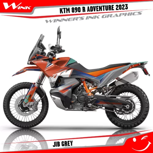 Adventure-890-R-2023-graphics-kit-and-decals-with-design-Jib-Grey