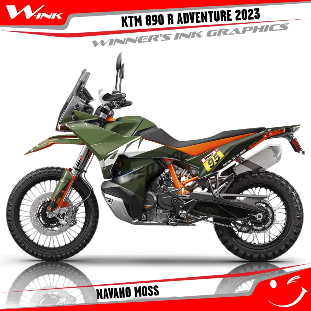 Adventure-890-R-2023-graphics-kit-and-decals-with-design-Navaho-Full-Moss