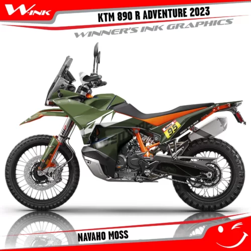 Adventure-890-R-2023-graphics-kit-and-decals-with-design-Navaho-Full-Moss