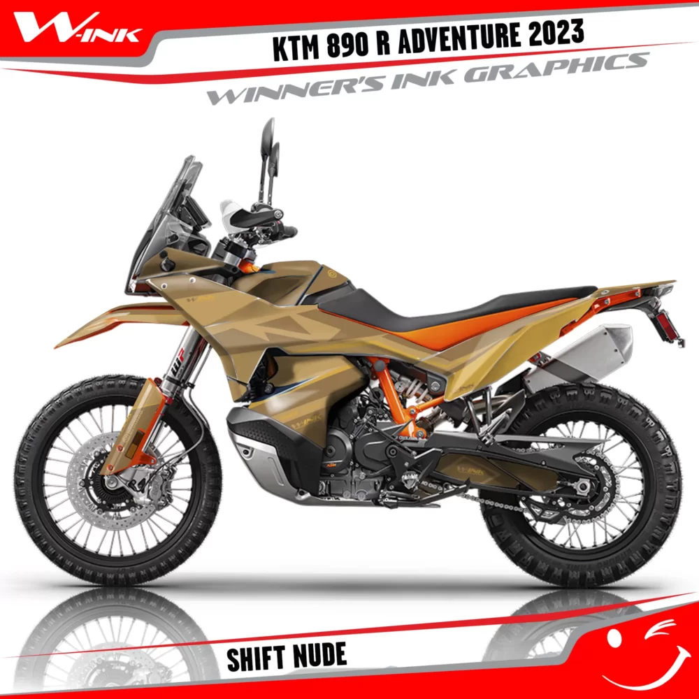 Adventure-890-R-2023-graphics-kit-and-decals-with-design-Shift-Colourful-Nude