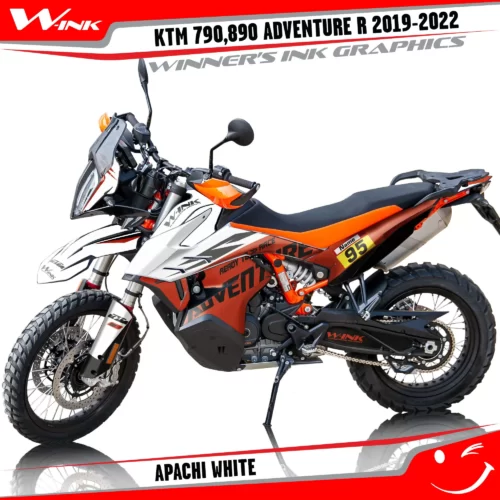 Adventure-R-790-890-2019-2020-2021-2022-graphics-kit-and-decals-with-designs-Apachi-Orange-White