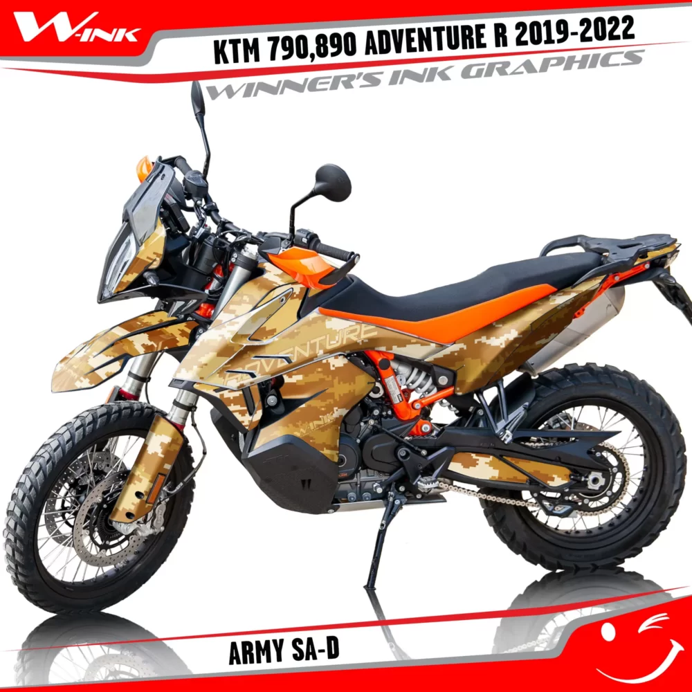 Adventure-R-790-890-2019-2020-2021-2022-graphics-kit-and-decals-with-designs-Army-SA-D