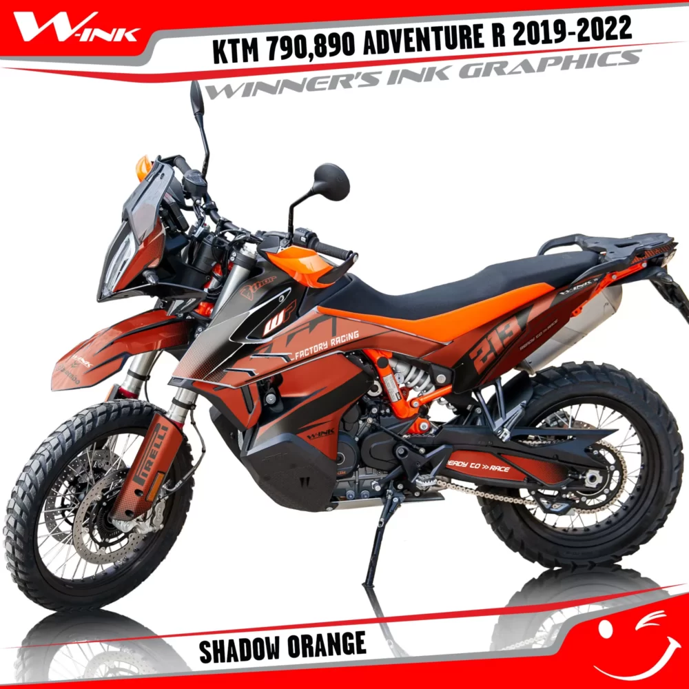 Adventure-R-790-890-2019-2020-2021-2022-graphics-kit-and-decals-with-designs-Shadow-Full-Orange