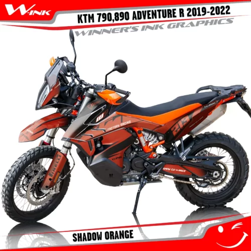 Adventure-R-790-890-2019-2020-2021-2022-graphics-kit-and-decals-with-designs-Shadow-Full-Orange