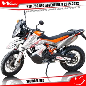 Adventure-R-790-890-2019-2020-2021-2022-graphics-kit-and-decals-with-designs-Squirrel-White-Red