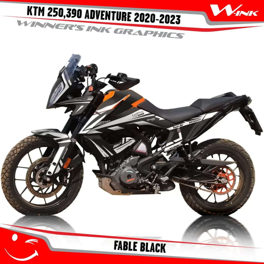 For-KTM-Adventure-250-390-2020-2021-2022-2023-graphics-kit-and-decals-with-designs-Fable-Full-White-Black