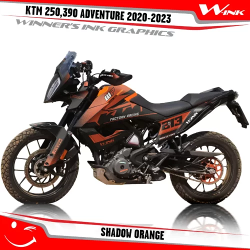For-KTM-Adventure-250-390-2020-2021-2022-2023-graphics-kit-and-decals-with-designs-Shadow-Black-Orange