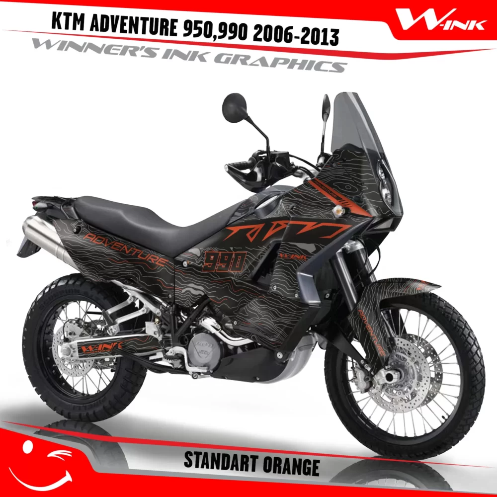 For-KTM-Adventure-950-990-2006-2007-2008-2009-2010-2011-2012-2013-graphics-kit-and-decals-with-designs-Standart-Black-Orange