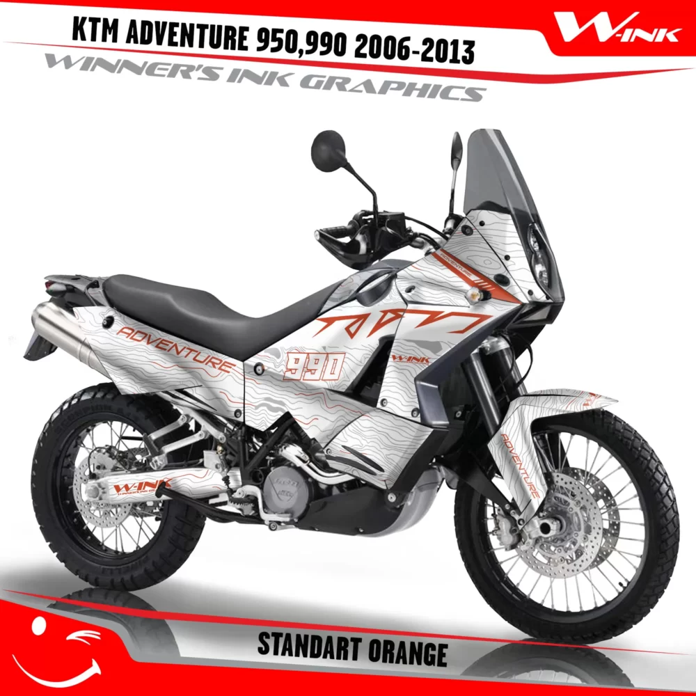 For-KTM-Adventure-950-990-2006-2007-2008-2009-2010-2011-2012-2013-graphics-kit-and-decals-with-designs-Standart-White-Orange