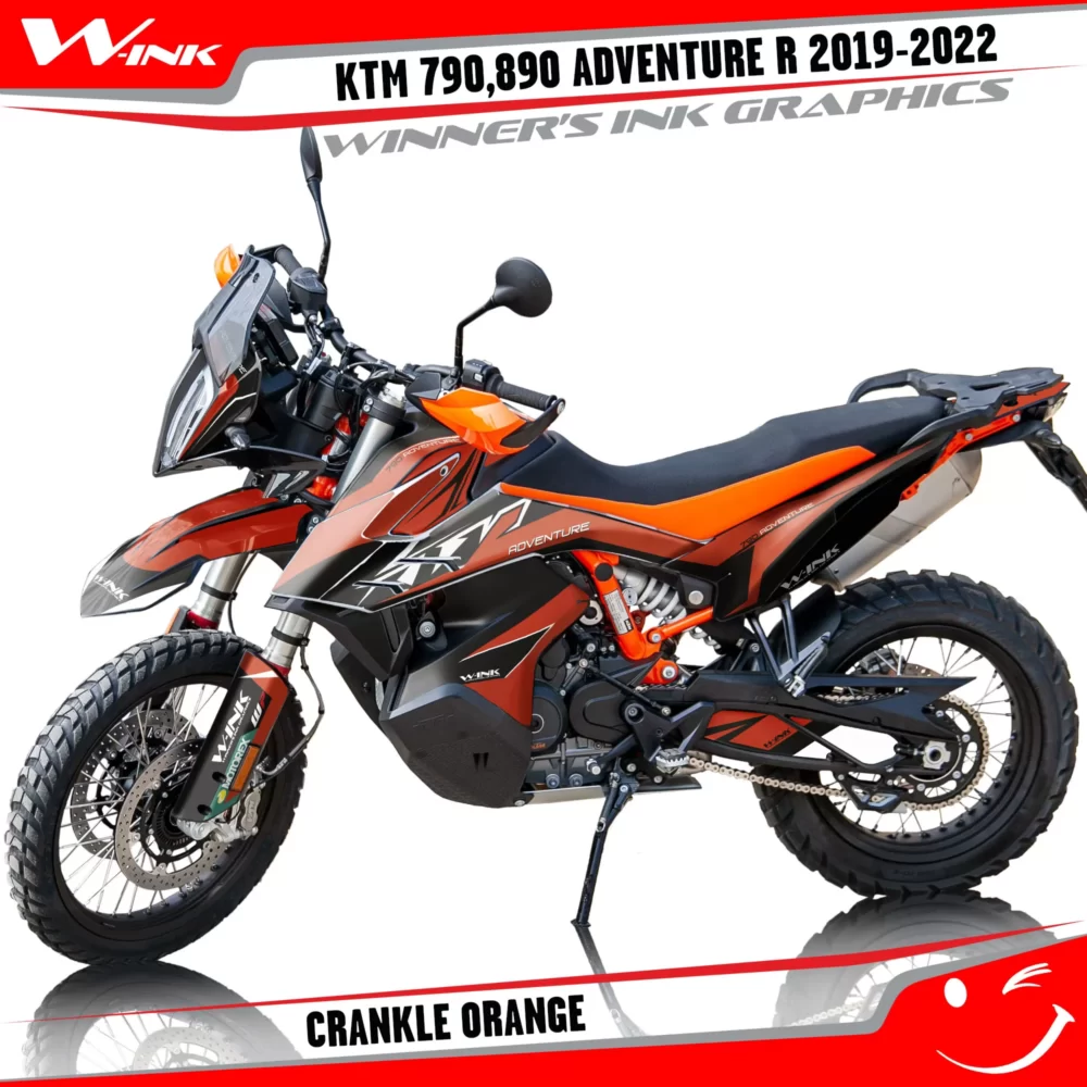 For-KTM-Adventure-R-790-890-2019-2020-2021-2022-graphics-kit-and-decals-with-design-Crankle-Black-Orange