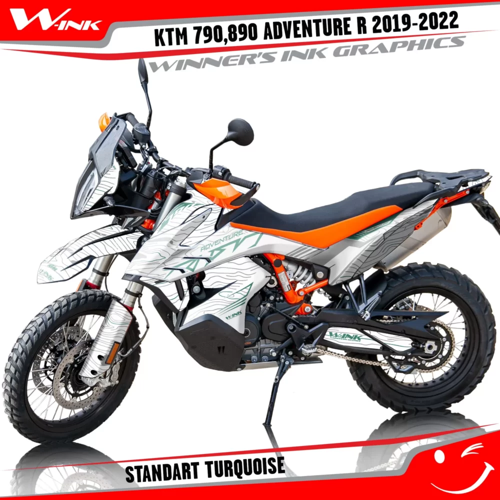 For-KTM-Adventure-R-790-890-2019-2020-2021-2022-graphics-kit-and-decals-with-designs-Standart-White-Turquoise