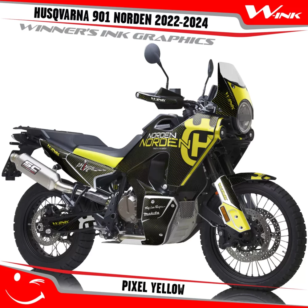 901-NORDEN-2022-2023-2024-graphics-kit-and-decals-Pixel-Black-Yellow