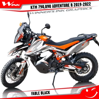 Adventure-R-790-890-2019-2020-2021-2022-graphics-kit-and-decals-with-designs-Fable-Colouful-White-Black