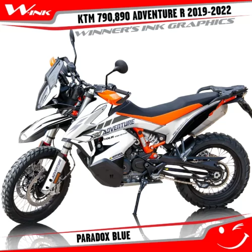 Adventure-R-790-890-2019-2020-2021-2022-graphics-kit-and-decals-with-designs-Paradox-White-Blue