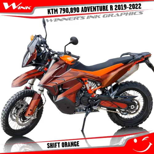 Adventure-R-790-890-2019-2020-2021-2022-graphics-kit-and-decals-with-designs-Shift-Colourful-Orange