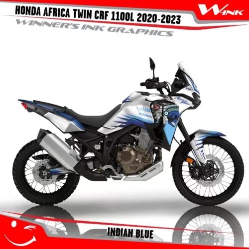 HONDA-AFRICA-TWIN-CRF-1100L-2020-2021-2022-2023-graphics-kit-and-decals-with-desing-Indian-White-Blue