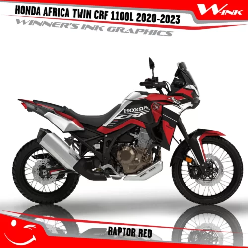 HONDA-AFRICA-TWIN-CRF-1100L-2020-2021-2022-2023-graphics-kit-and-decals-with-desing-Raptor-Black-Red