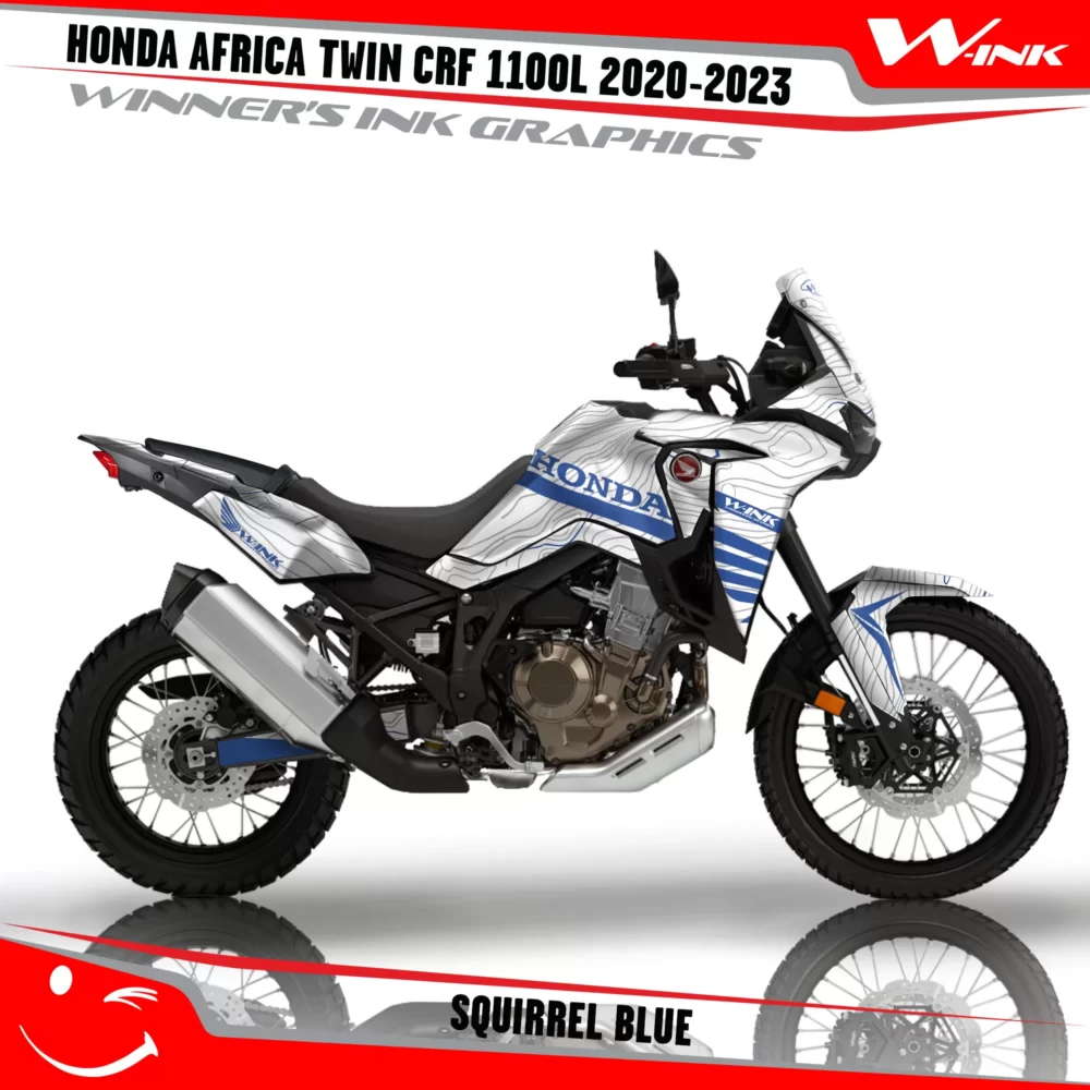 HONDA-AFRICA-TWIN-CRF-1100L-2020-2021-2022-2023-graphics-kit-and-decals-with-desing-Squirrel-White-Blue