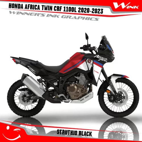 HONDA-AFRICA-TWIN-CRF-1100L-2020-2021-2022-2023-graphics-kit-and-decals-with-desing-Struthio-Red-Black
