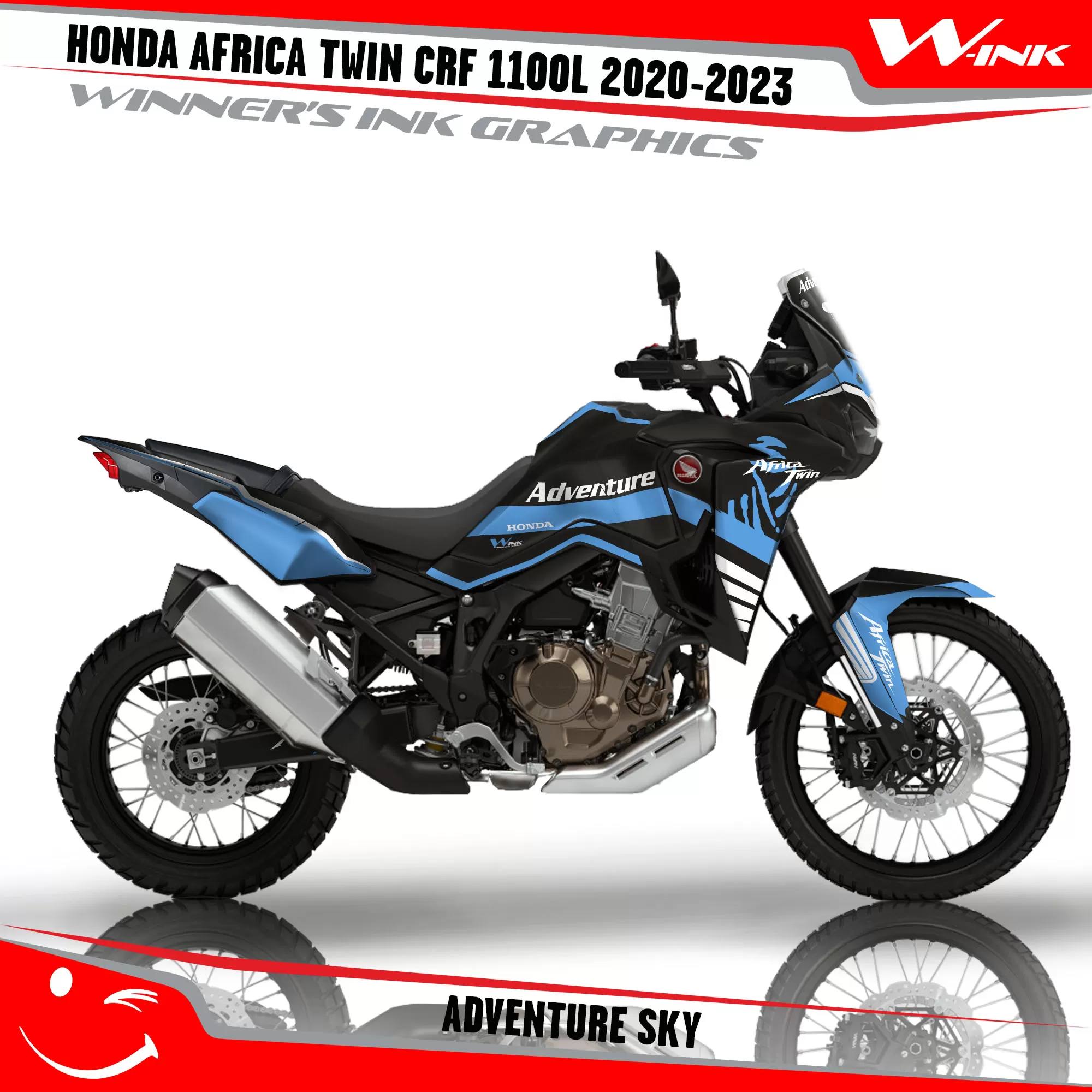 Decals kit Honda CRF 1100L Africa Twin 2020 2023 Adventure Black