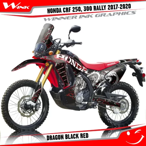 Honda-CRF-250-300-RALLY-2017-2018-2019-2020-graphics-kit-and-decals-Dragon-Black-Red