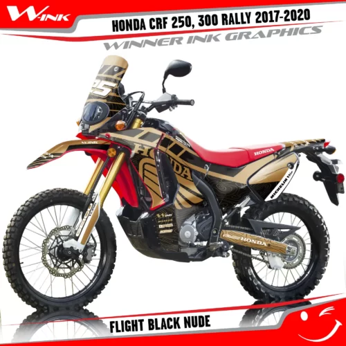 Honda-CRF-250-300-RALLY-2017-2018-2019-2020-graphics-kit-and-decals-Flight-Black-Nude