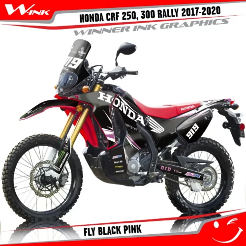 Honda-CRF-250-300-RALLY-2017-2018-2019-2020-graphics-kit-and-decals-Fly-Black-Pink