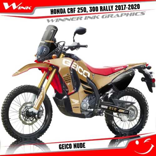 Honda-CRF-250-300-RALLY-2017-2018-2019-2020-graphics-kit-and-decals-Geico-Nude
