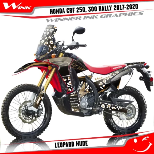 Honda-CRF-250-300-RALLY-2017-2018-2019-2020-graphics-kit-and-decals-Leopard-Black-Nude