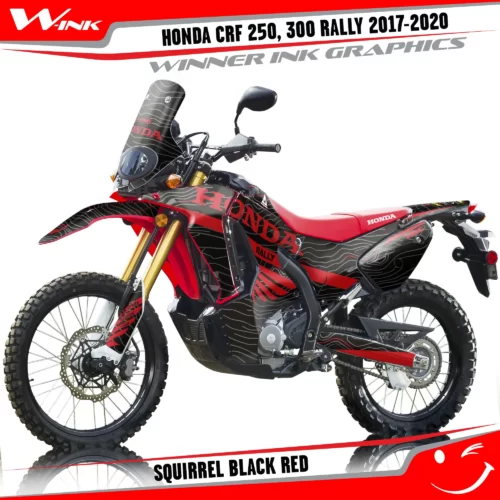 Honda-CRF-250-300-RALLY-2017-2018-2019-2020-graphics-kit-and-decals-Squirrel-Black-Red