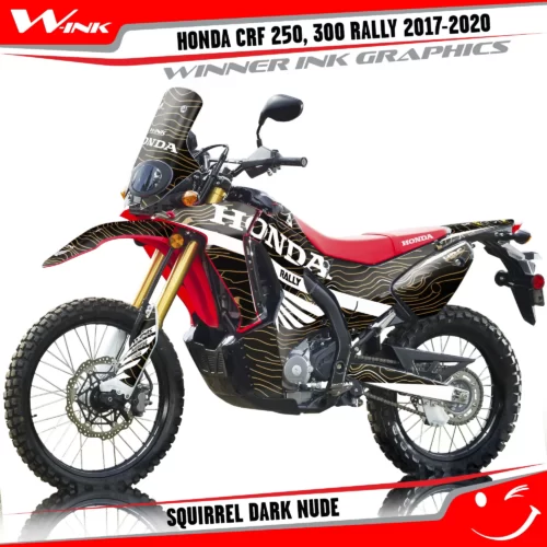 Honda-CRF-250-300-RALLY-2017-2018-2019-2020-graphics-kit-and-decals-Squirrel-Dark-Nude