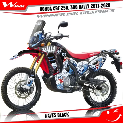 Honda-CRF-250-300-RALLY-2017-2018-2019-2020-graphics-kit-and-decals-Waves-Black
