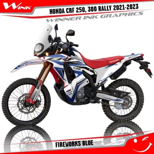 Honda-CRF-250-300-RALLY-2021-2022-2023-graphics-kit-and-decals-Fireworks-White-Blue