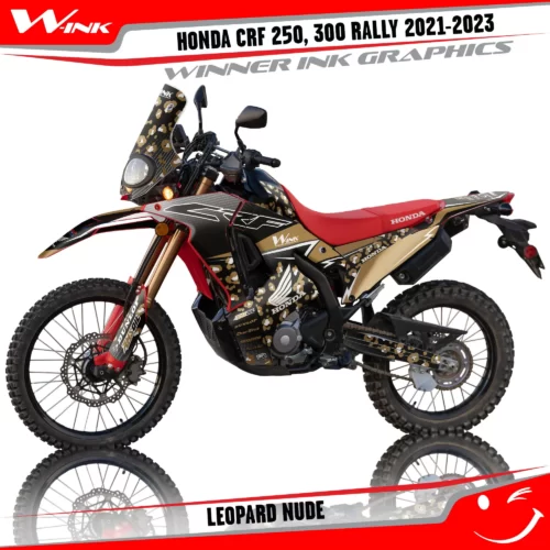 Honda-CRF-250-300-RALLY-2021-2022-2023-graphics-kit-and-decals-Leopard-Black-Nude