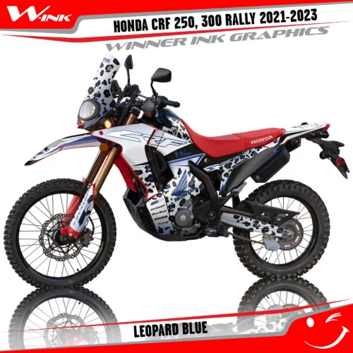 Honda-CRF-250-300-RALLY-2021-2022-2023-graphics-kit-and-decals-Leopard-White-Blue