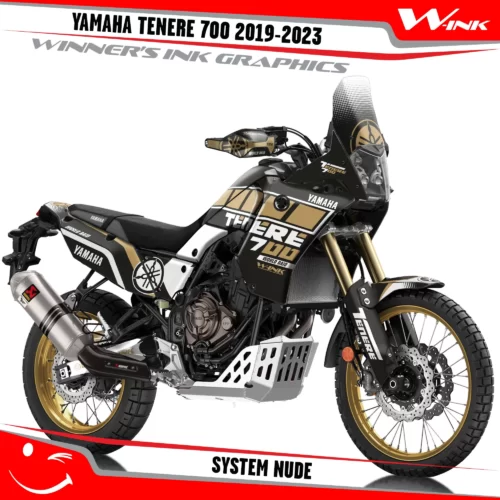 Yamaha-Tenere-700-2019-2020-2021-2022-2023-graphics-kit-and-decals-with-desing-System-Black-Nude