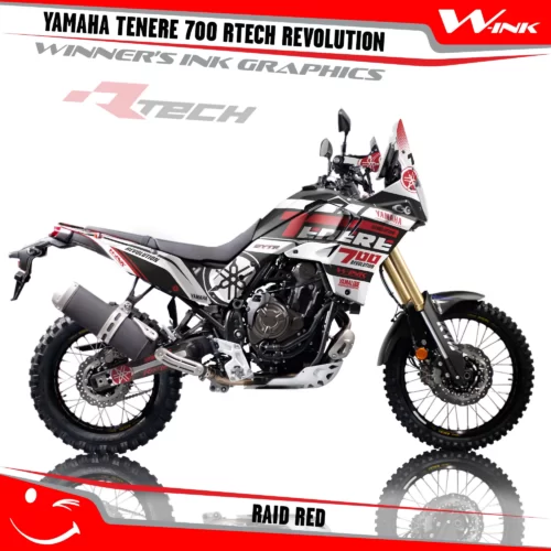 Yamaha-Tenere-700-Rtech-T7-Revolution-graphics-kit-and-decals-with-desing-Raid-Black-Red