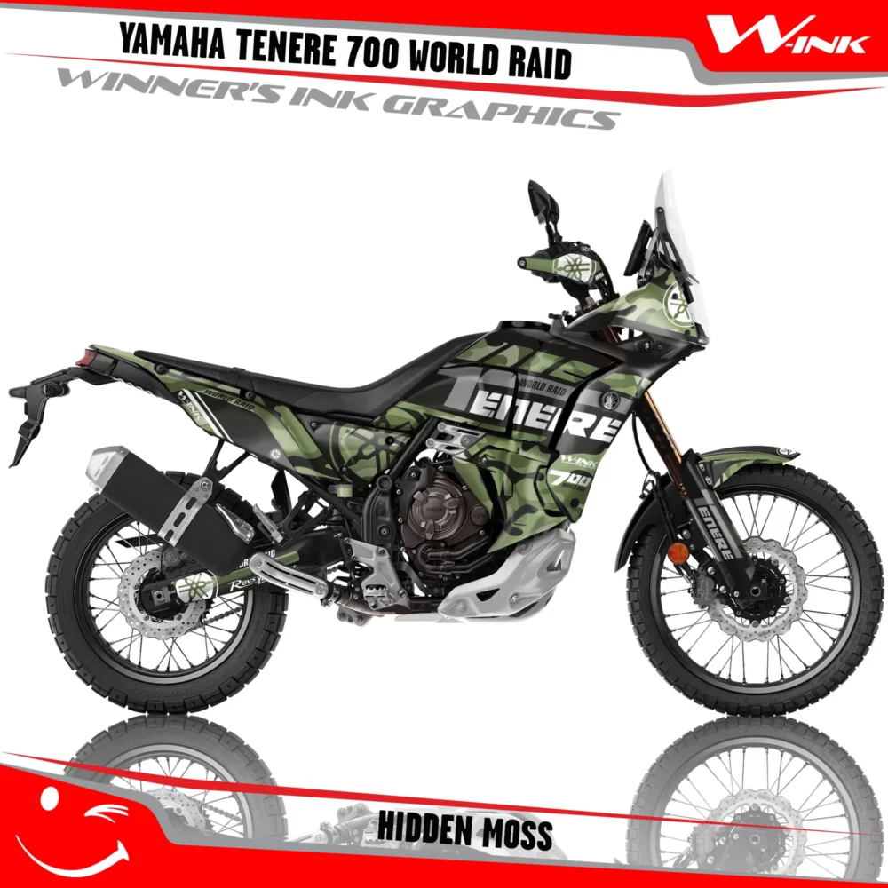Yamaha-Tenere-700-2022-2023-2024-2025-World-Raid-graphics-kit-and-decals-with-desing-Hidden-Moss