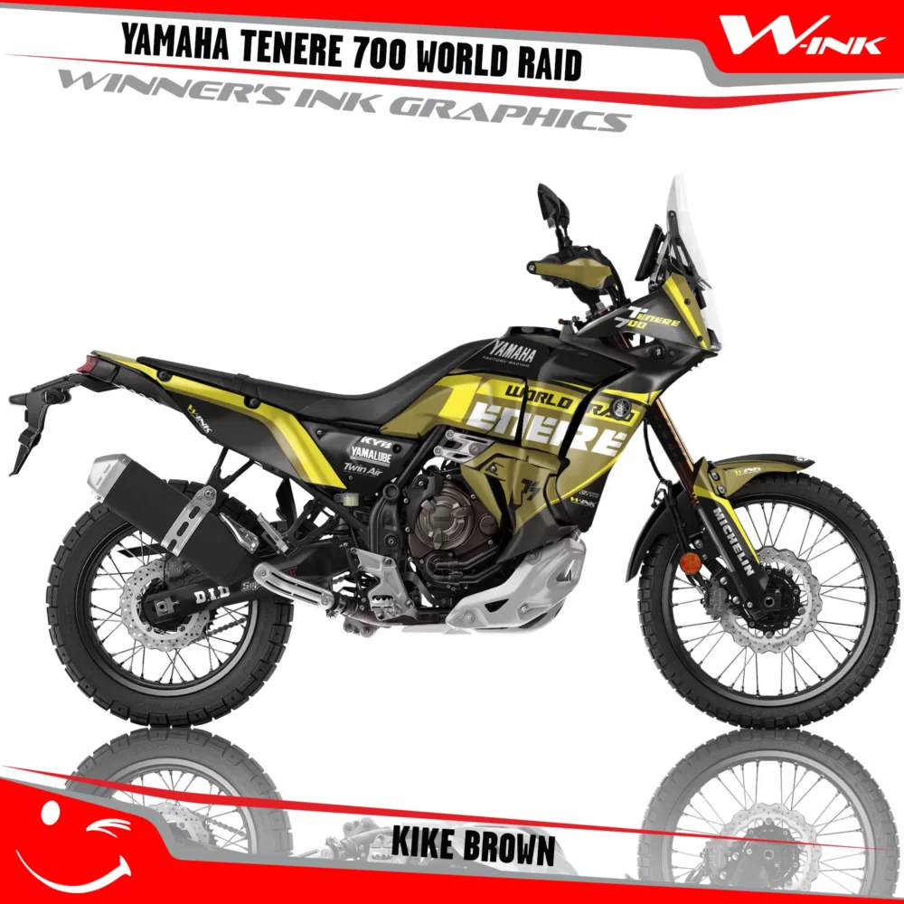Yamaha-Tenere-700-2022-2023-2024-2025-World-Raid-graphics-kit-and-decals-with-desing-Kike-Black-Brown