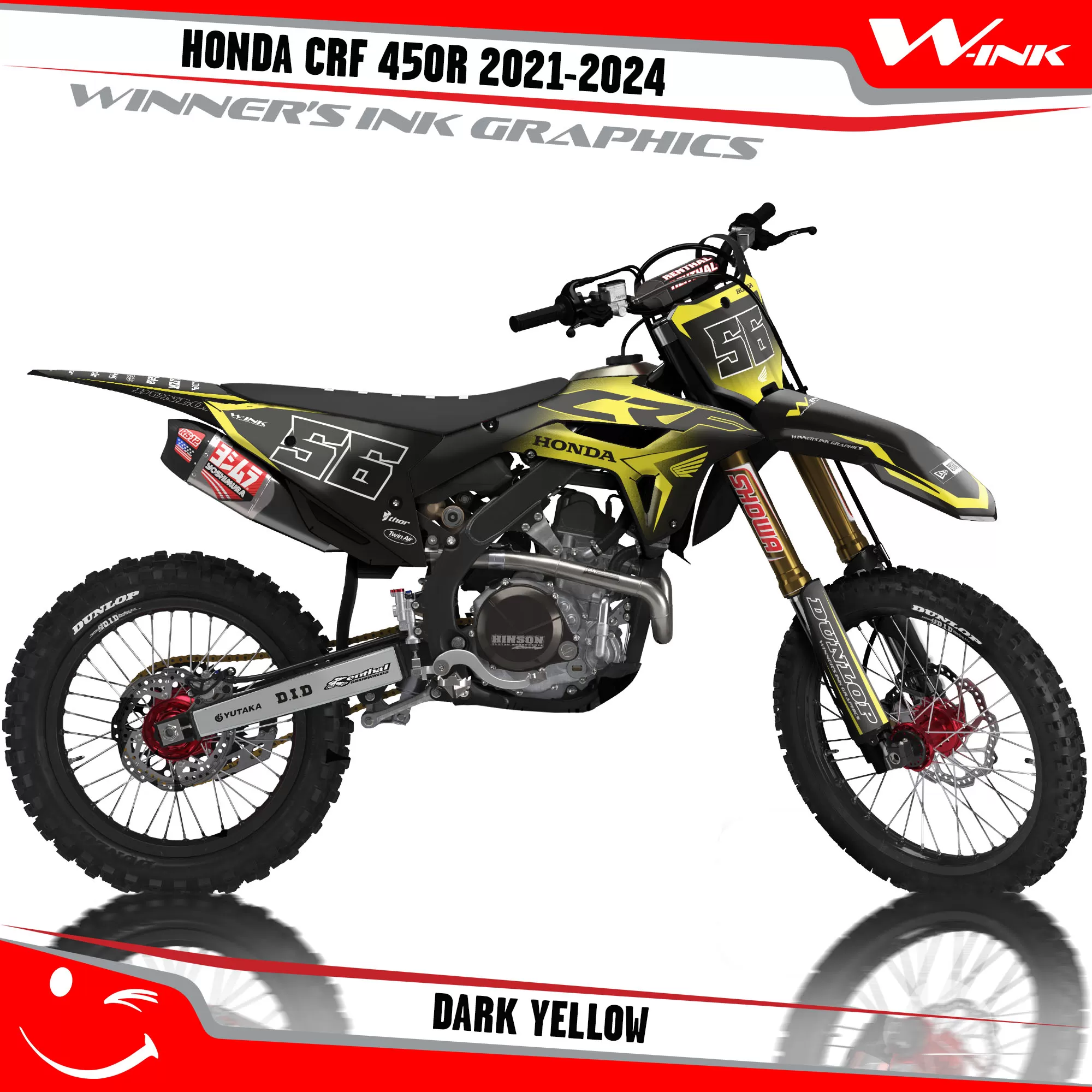 Graphics kit Honda CRF 450R 2021-2024 Dark Black