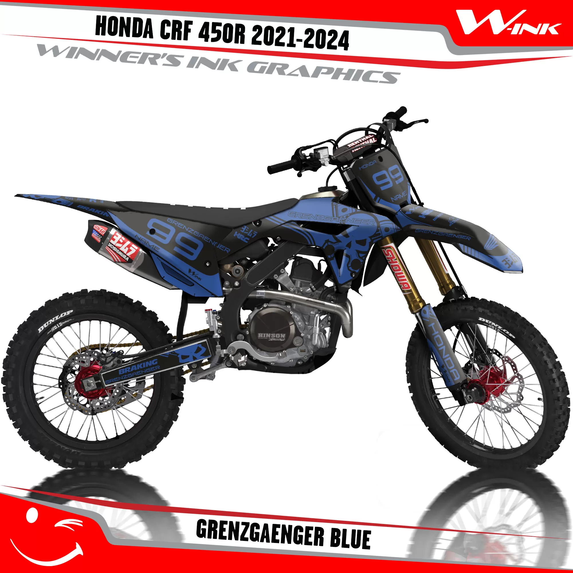 Graphics kit Honda CRF 450R 2021-2024 Grenzgaenger Black