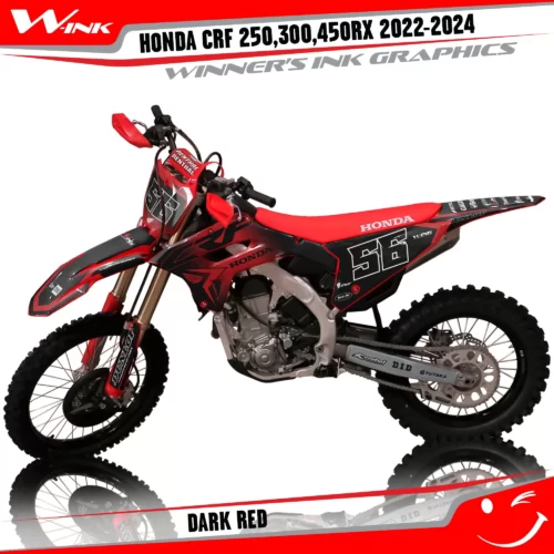 Honda-CRF-250-300-450-RX-2022-2024-graphics-kit-and-decals-Dark-Black-Red