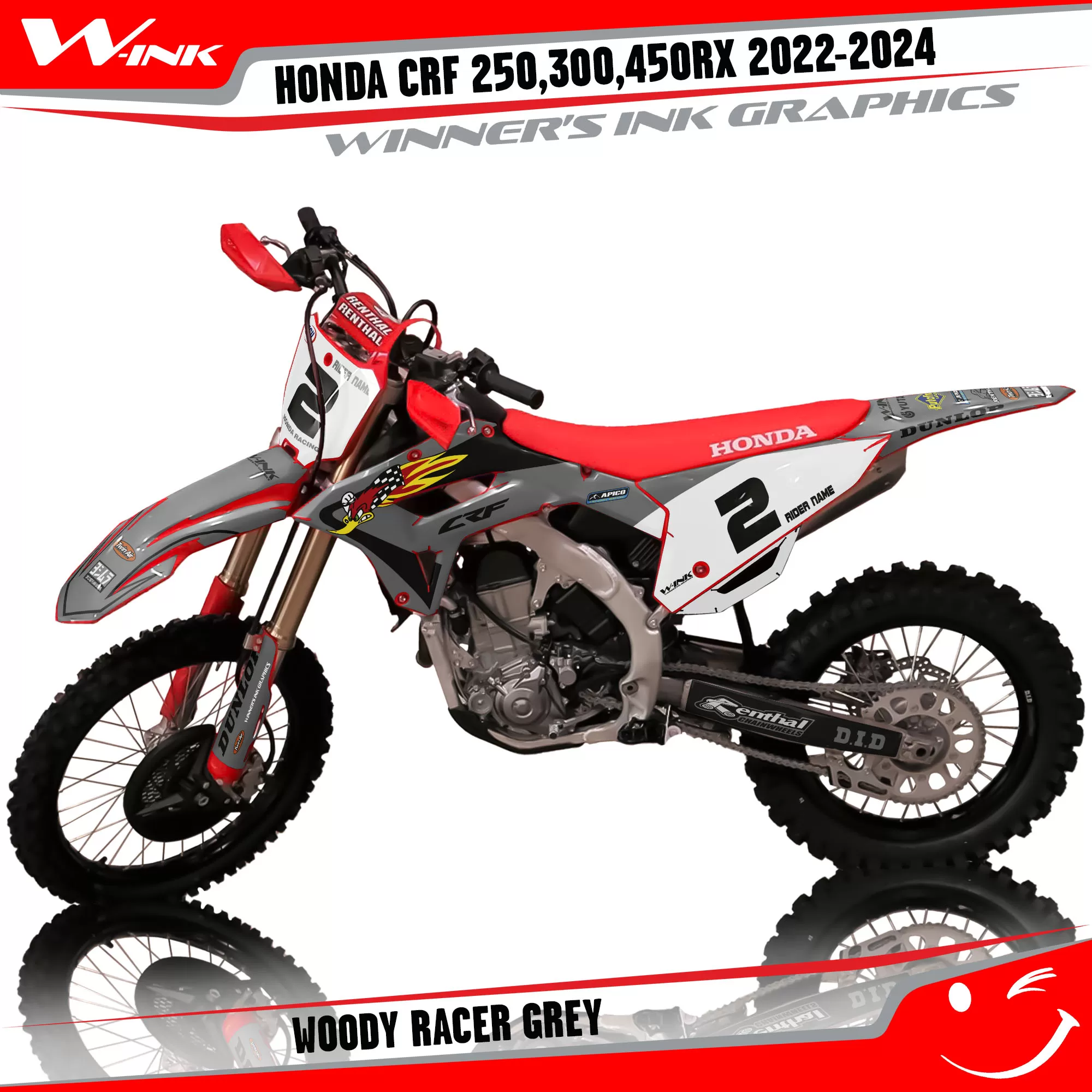 Decals Honda CRF 250,300,450 RX 2021-2024 Woody Racer