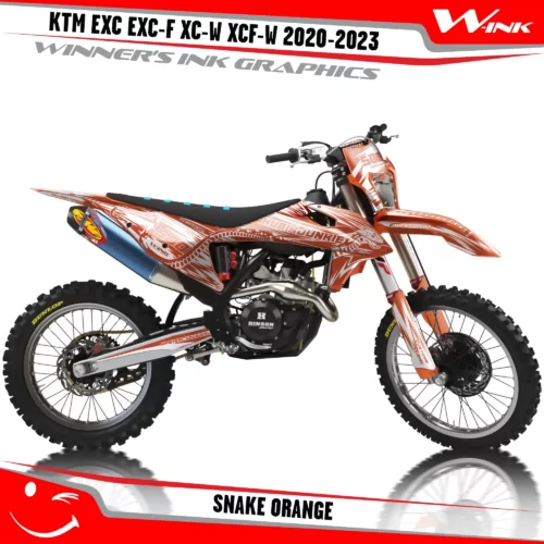 KTM-EXC-EXC-F-XC-W-XCF-W-2020-2021-2022-graphics-kit-and-decals-with-design-Snake-White-Orange